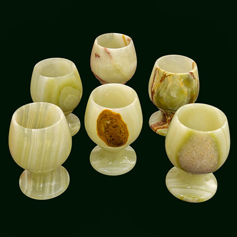 Onyx/Marble Luminita Green Cups Set of 6