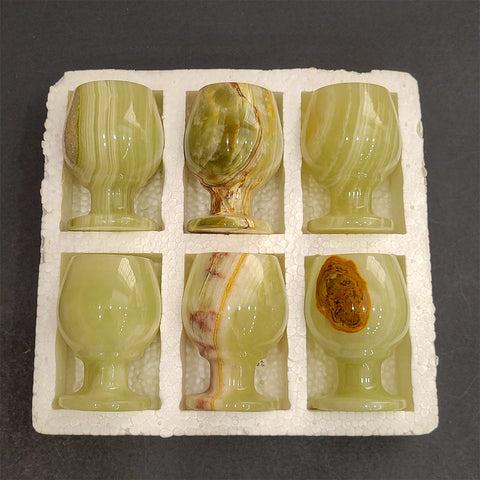 Onyx/Marble Luminita Green Cups Set of 6