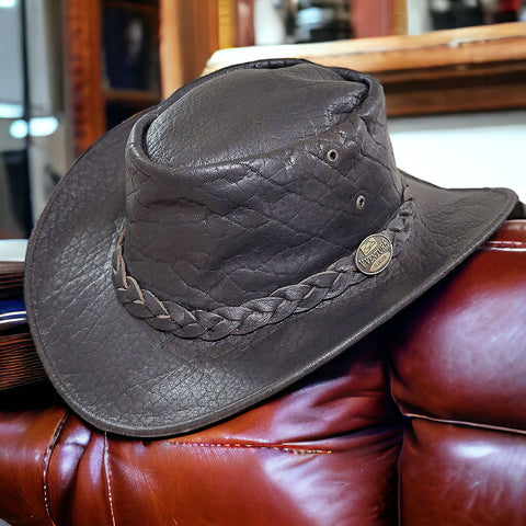 Set of Five Sizes $125.00, Made in Pakistan,  Wholesale Buffalo Leather Cowboy Hat Trooper