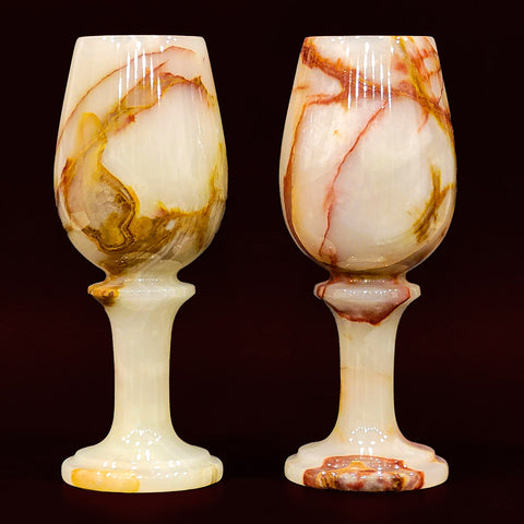 Onyx/Marble Zelma Green Glasses 3″X8″ Pair of Two