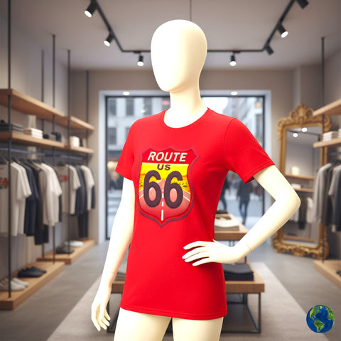 Route US 66 Unisex T-Shirt by V VENTURE - Iconic Gildan Softstyle Tee V VENTURE