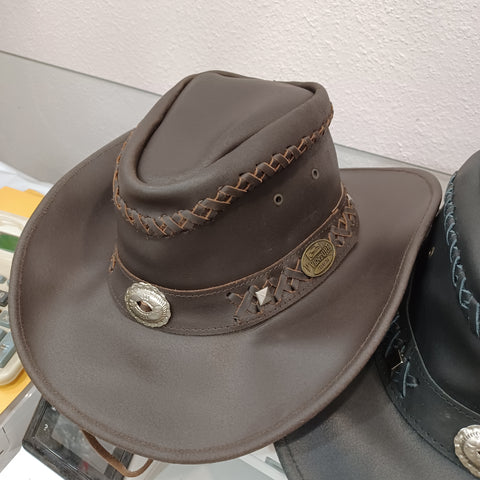 Wholesale Vventure Handmade Cowhide Leather Cowboy Hats - 10-Pack (Black & Coffee)