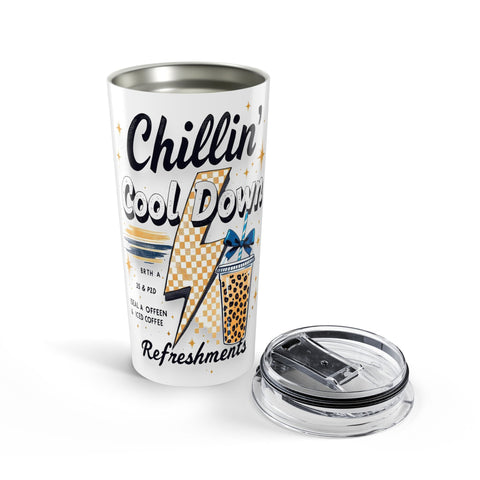 Retro Coffee Tumbler PNG | Vintage Cafe Design | 300 DPI
