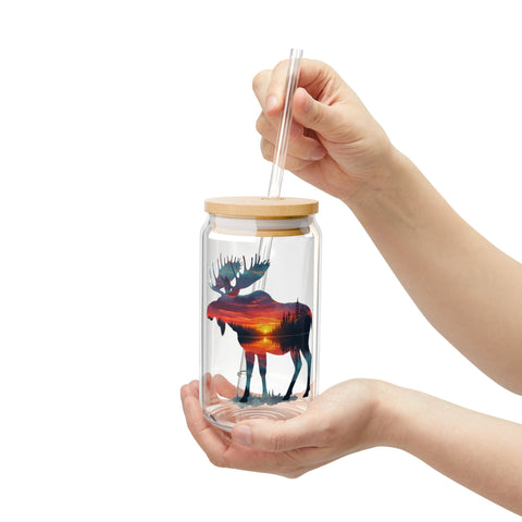 Wilderness Lake Sunset Moose Design - Perfect for Sublimation & Crafts