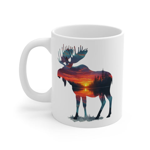 Wilderness Lake Sunset Moose Design - Perfect for Sublimation & Crafts