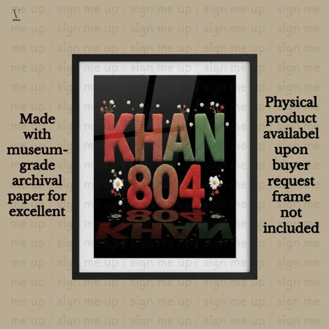 Custom "KHAN 804" Wall Art Print-on-Demand Design - High-Resolution PNG for T-Shirts, Mugs, & More V VENTURE
