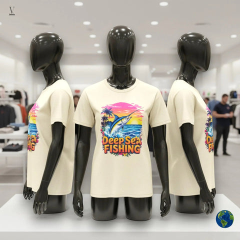 Deep Sea Fishing Unisex Softstyle T-Shirt - Premium Cotton & Marlin Design V VENTURE