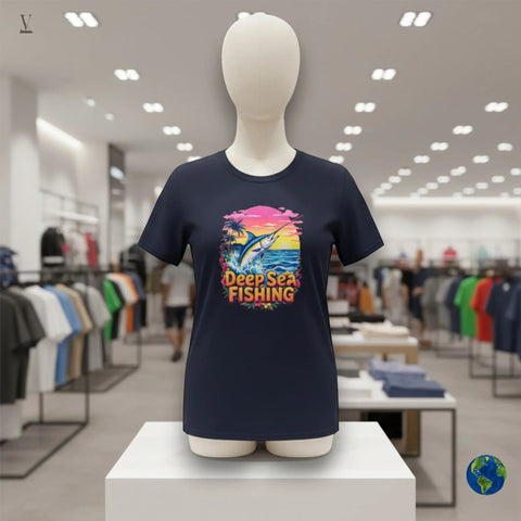 Deep Sea Fishing Unisex Softstyle T-Shirt - Premium Cotton & Marlin Design V VENTURE