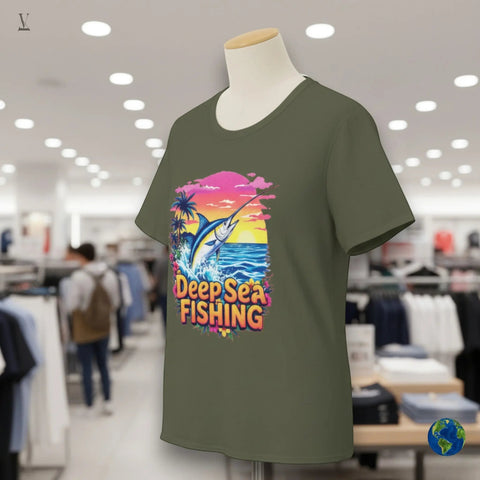 Deep Sea Fishing Unisex Softstyle T-Shirt - Premium Cotton & Marlin Design V VENTURE