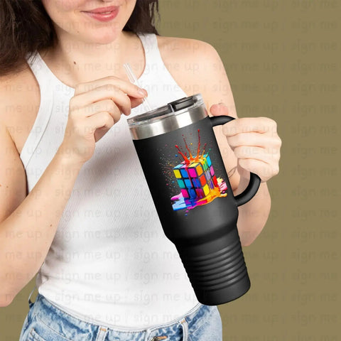 Dripping Paint Rubik's Cube PNG: Colorful Digital Art for Small Business V VENTURE