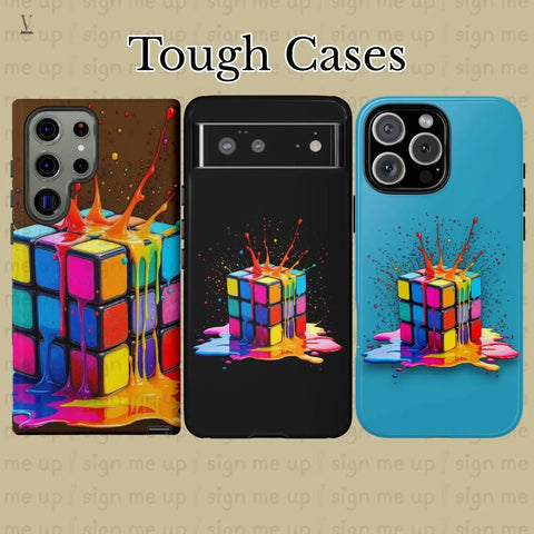 Dripping Paint Rubik's Cube PNG: Colorful Digital Art for Small Business V VENTURE