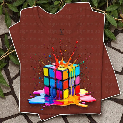 Dripping Paint Rubik's Cube PNG: Colorful Digital Art for Small Business V VENTURE
