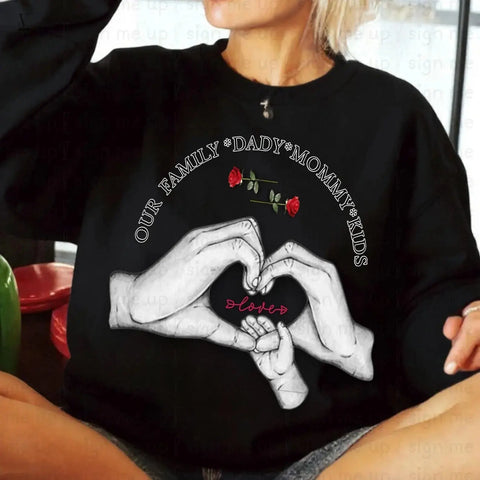 Family Hands Heart PNG: Customizable Wall Art & T-Shirt Design (Digital Download V VENTURE