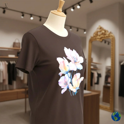 Floral Unisex T-Shirt by V VENTURE - Floral T-Shirt Elegant Flower Design Gildan 5000 Heavy Cotton Tee V VENTURE