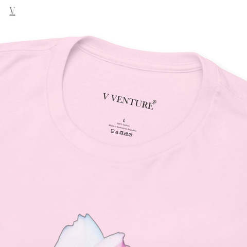 Floral Unisex T-Shirt by V VENTURE - Floral T-Shirt Elegant Flower Design Gildan 5000 Heavy Cotton Tee V VENTURE