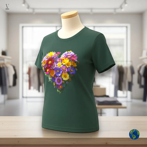 Flower Heart Lover Unisex T-Shirt - Floral Graphic Tee, Soft Cotton, Gift Idea V VENTURE