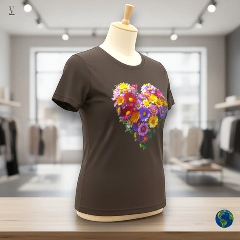 Flower Heart Lover Unisex T-Shirt - Floral Graphic Tee, Soft Cotton, Gift Idea V VENTURE