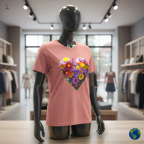 Flower Heart Lover Unisex T-Shirt - Floral Graphic Tee, Soft Cotton, Gift Idea V VENTURE