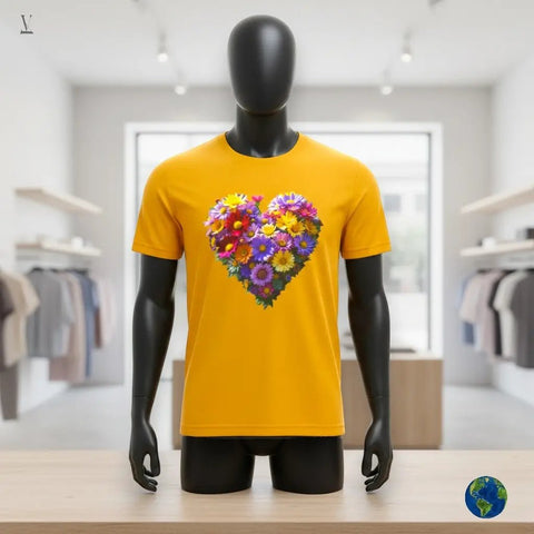 Flower Heart Lover Unisex T-Shirt - Floral Graphic Tee, Soft Cotton, Gift Idea V VENTURE