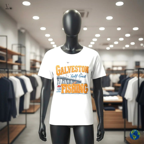 Galveston Fishing Unisex T-Shirt | Gulf Coast Pier Design | Gildan Softstyle 64000 Cotton Tee | Beach & Angler Apparel V VENTURE