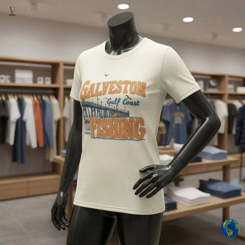 Galveston Fishing Unisex T-Shirt | Gulf Coast Pier Design | Gildan Softstyle 64000 Cotton Tee | Beach & Angler Apparel V VENTURE
