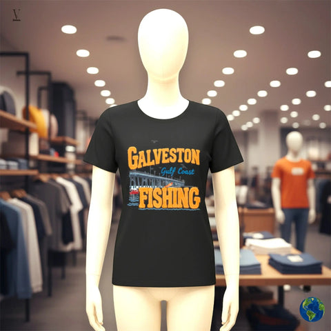 Galveston Fishing Unisex T-Shirt | Gulf Coast Pier Design | Gildan Softstyle 64000 Cotton Tee | Beach & Angler Apparel V VENTURE