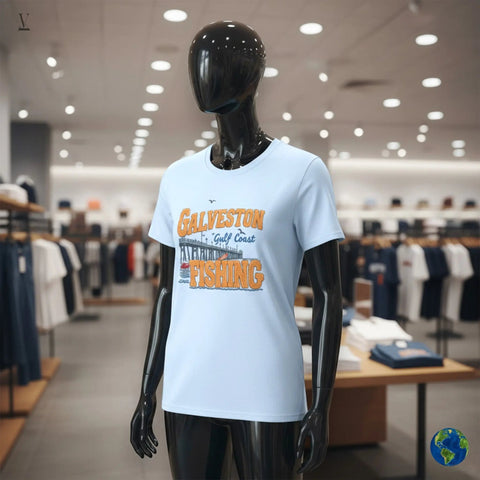 Galveston Fishing Unisex T-Shirt | Gulf Coast Pier Design | Gildan Softstyle 64000 Cotton Tee | Beach & Angler Apparel V VENTURE