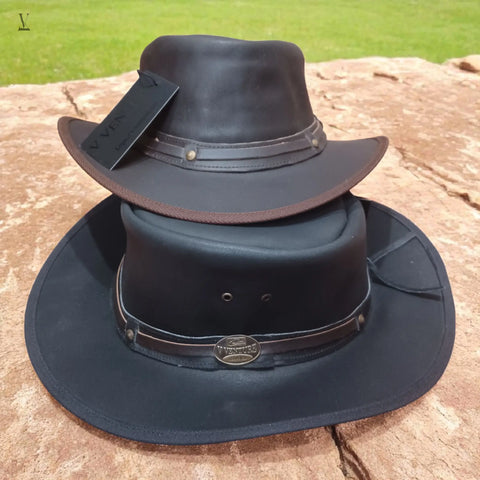 Handmade Cowboy Leather Hats Wholesale - Made in Pakistan - MOQ 10 V VENTURE