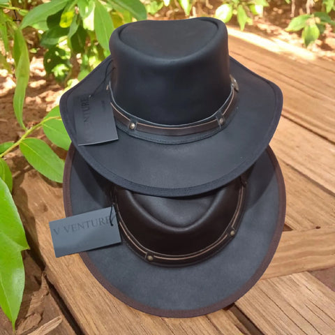 Handmade Cowboy Leather Hats Wholesale - Made in Pakistan - MOQ 10 V VENTURE