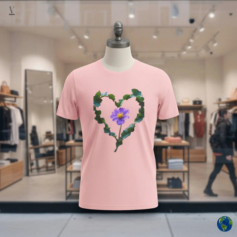 Heart Lover T-Shirt | Unisex Cotton Tee with Floral Heart Design | Comfortable & Stylish V VENTURE