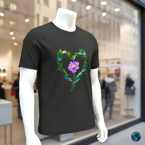 Heart Lover T-Shirt | Unisex Cotton Tee with Floral Heart Design | Comfortable & Stylish V VENTURE