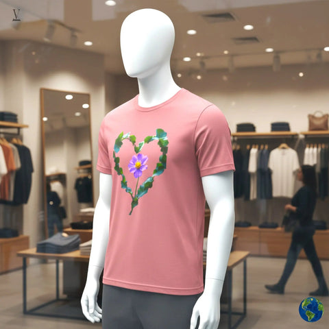 Heart Lover T-Shirt | Unisex Cotton Tee with Floral Heart Design | Comfortable & Stylish V VENTURE