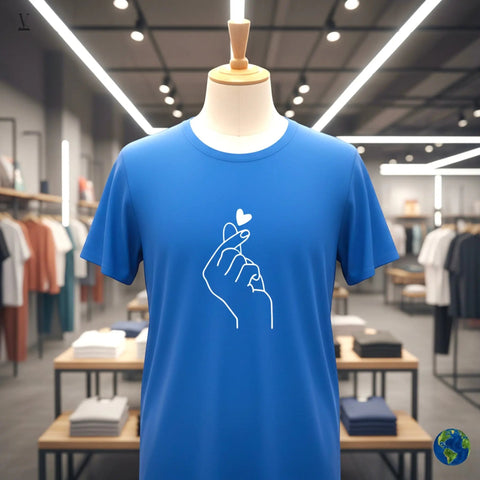 Finger Heart Shirt Korean Finger Heart T-Shirt - K-Pop Love Sign Unisex Tee | Soft-Style Cotton Apparel V VENTURE