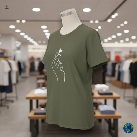 Finger Heart Shirt Korean Finger Heart T-Shirt - K-Pop Love Sign Unisex Tee | Soft-Style Cotton Apparel V VENTURE