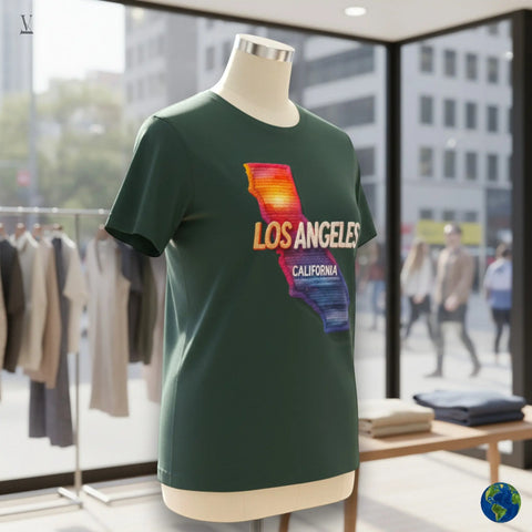 Los Angeles California T-Shirt | State Map Graphic Tee | Unisex Souvenir Shirt V VENTURE