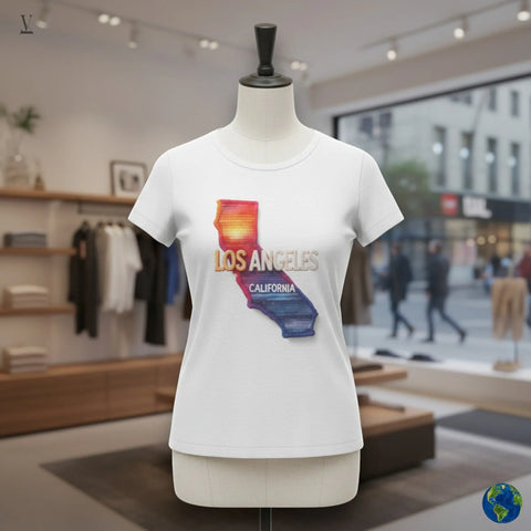 Los Angeles California T-Shirt | State Map Graphic Tee | Unisex Souvenir Shirt V VENTURE