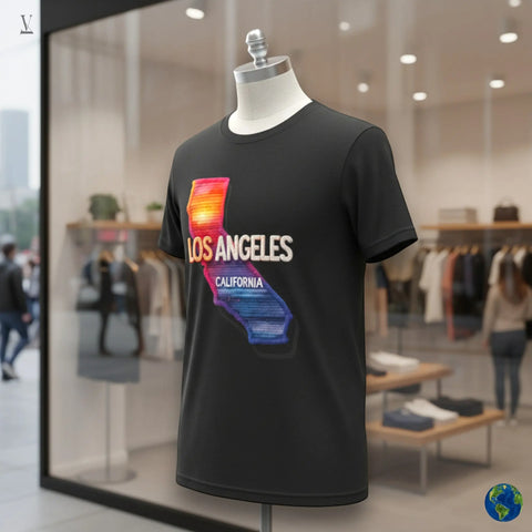 Los Angeles California T-Shirt | State Map Graphic Tee | Unisex Souvenir Shirt V VENTURE
