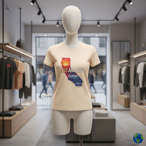 Los Angeles California T-Shirt | State Map Graphic Tee | Unisex Souvenir Shirt V VENTURE