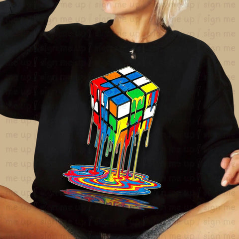 Melting Rubik's Cube PNG: Digital Art for POD, T-shirts, Mugs (300 DPI Digital Download) V VENTURE