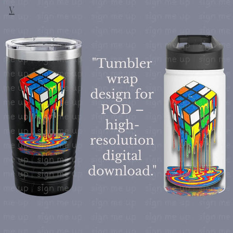 Melting Rubik's Cube PNG: Digital Art for POD, T-shirts, Mugs (300 DPI Digital Download) V VENTURE