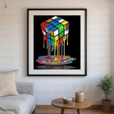 Melting Rubik's Cube PNG: Digital Art for POD, T-shirts, Mugs (300 DPI Digital Download) V VENTURE