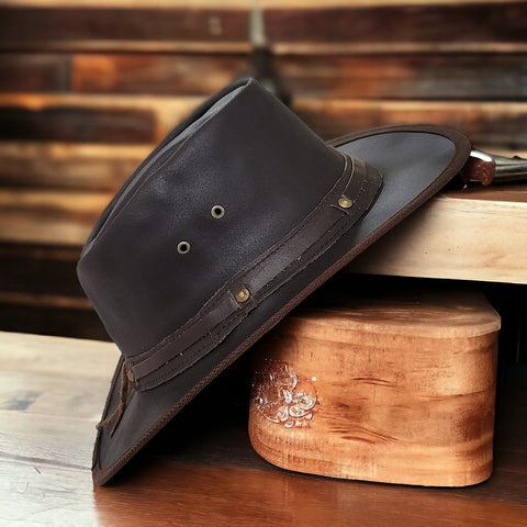 Cowboy Leather Hat Apple Jack