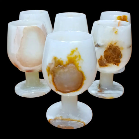 Natural Onyx/Marble Stemmed Cups - Made in Pakistan V VENTURE