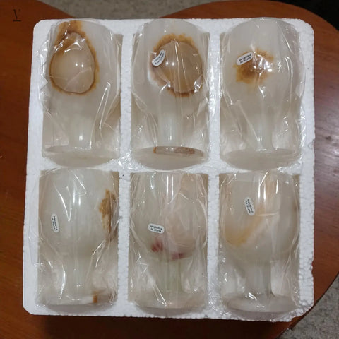 Natural Onyx/Marble Stemmed Cups - Made in Pakistan V VENTURE