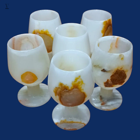 Natural Onyx/Marble Stemmed Cups - Made in Pakistan V VENTURE
