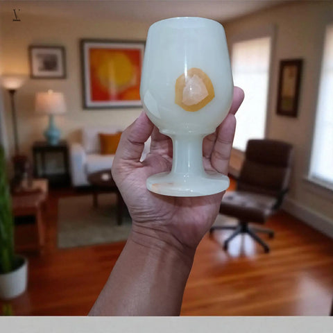 Natural Onyx/Marble Stemmed Cups - Made in Pakistan V VENTURE