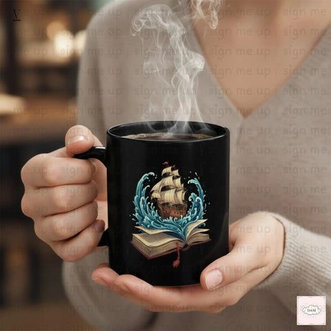 Nautical Adventure Book Digital Art | Ship on Waves Printable Wall Decor | Instant Download for Home & POD V VENTURE