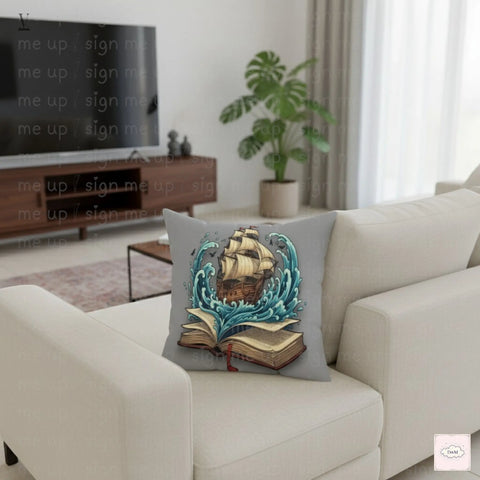 Nautical Adventure Book Digital Art | Ship on Waves Printable Wall Decor | Instant Download for Home & POD V VENTURE