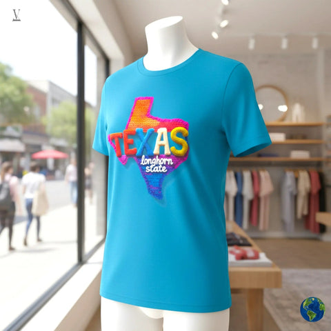 Texas ShirtTexas Longhorn State T-Shirt | Colorful US Texas Map Tee | Unisex Soft Cotton Graphic Shirt V VENTURE