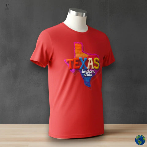 Texas ShirtTexas Longhorn State T-Shirt | Colorful US Texas Map Tee | Unisex Soft Cotton Graphic Shirt V VENTURE